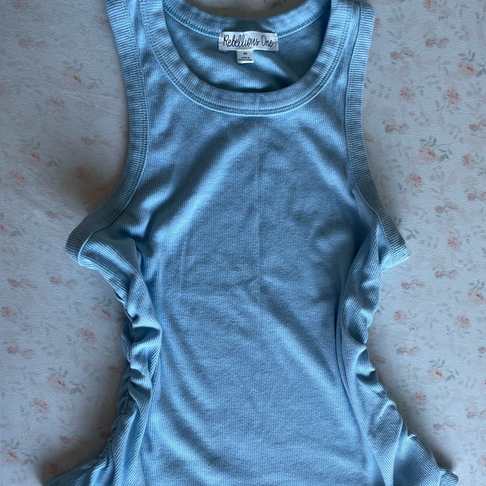 Blue tank top from Macey’s